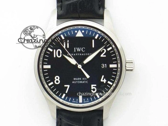 MIROTIME 0420 Portofino Chrono SS Black Dial on Black Leather Strap A Refined 7390